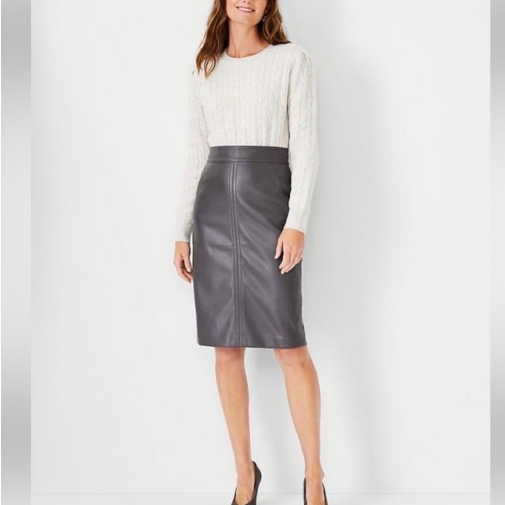 Ann Taylor Faux Leather Pencil Skirt